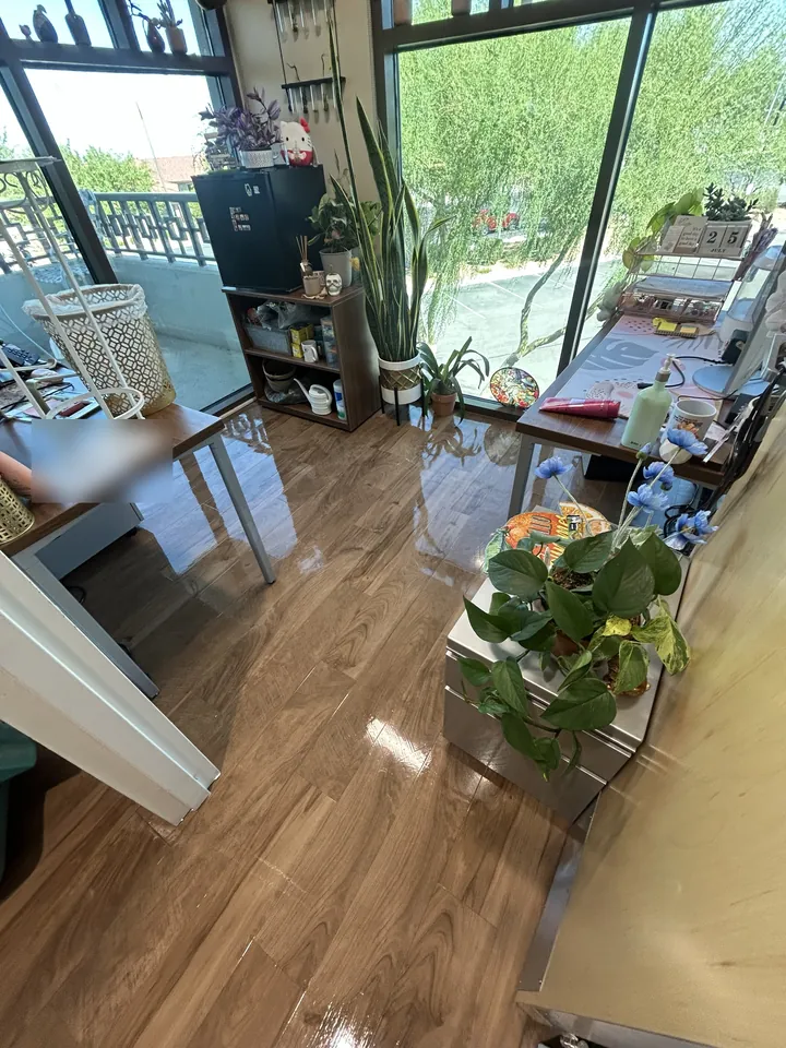 Private office with freshly polished floors